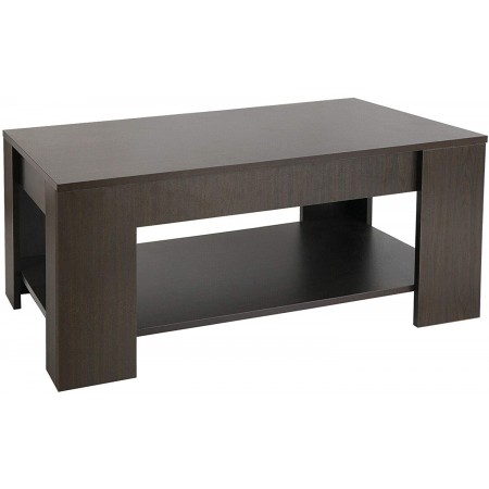 Mighty Rock Modern Wood Lift Top Coffee Table with Hidden Compartment and Lower Shelf